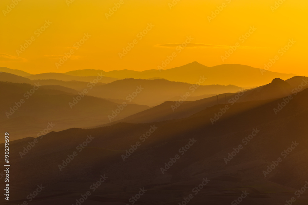 Breathtaking sunset with mountains, Armenia Breathtaking sunset with mountains, Armenia