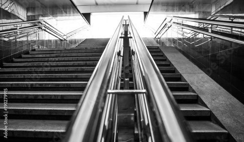 Subway stair in black and white