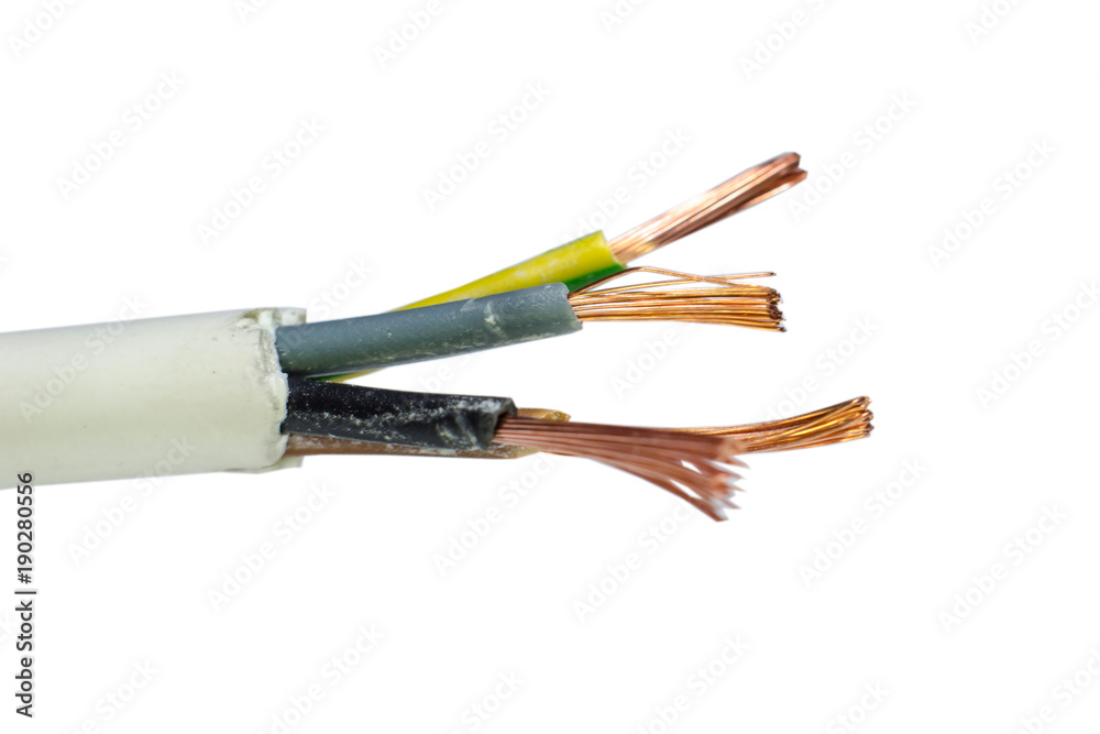 Bare Wires Electric Power Cable. Bare Wires Electric Power Cable.