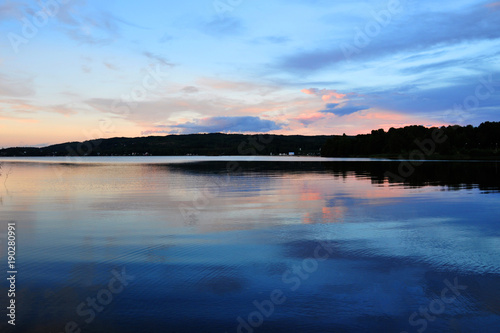 Sweden nature, sunset over the lake
