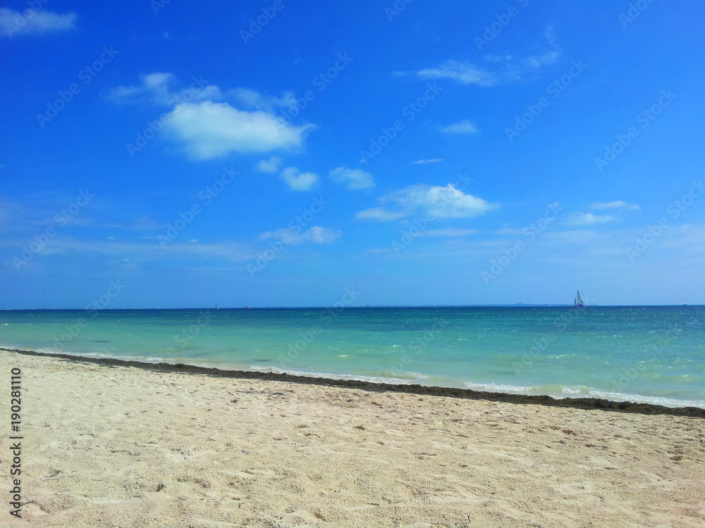 Paradise white beach, Yucatan Penninsula, Mexico