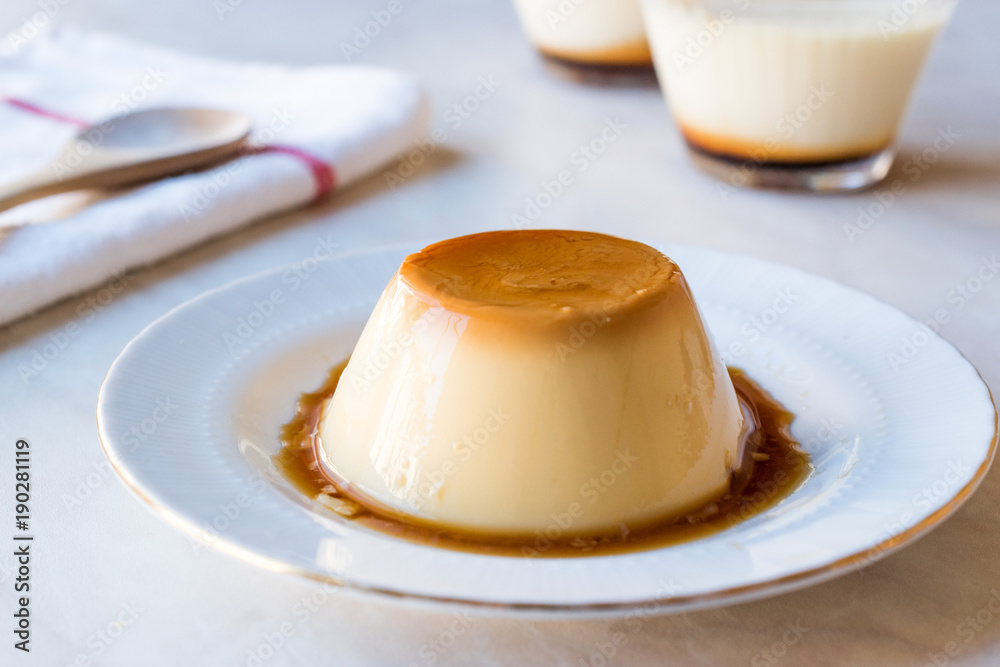 Homemade Creme Caramel with Sweet Syrup / Custard Pudding Homemade Creme Caramel with Sweet Syrup / Custard Pudding