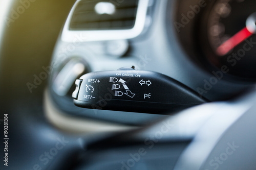 Steering wheel of a modern car photo