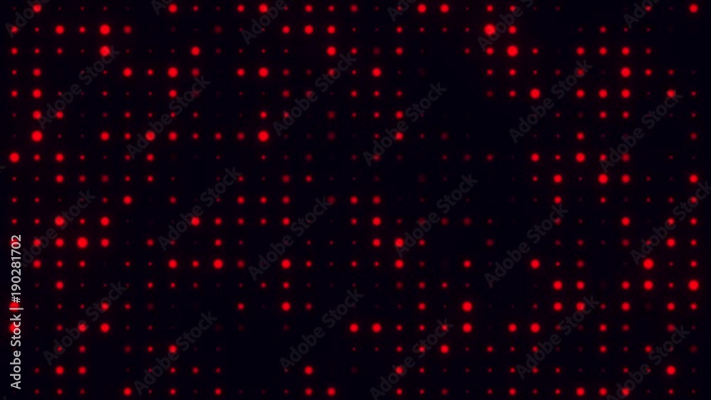 Red Glowing Digital Dots Code VJ Loop Motion Background