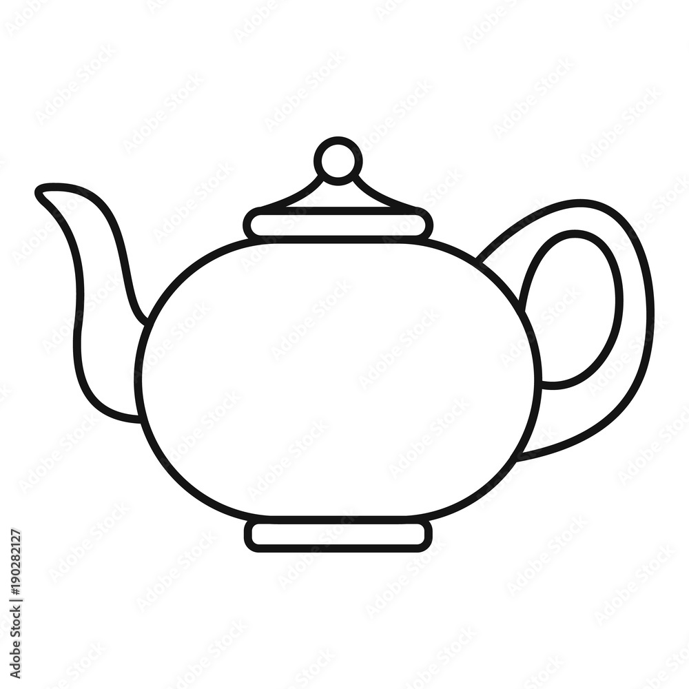 Kitchen teapot icon. Outline illustration of kitchen teapot vector icon for web