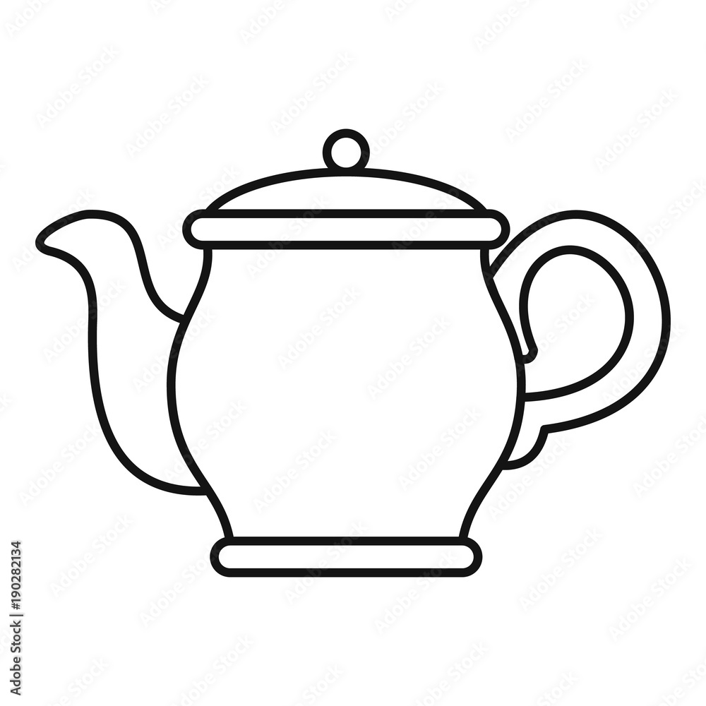 Beautiful teapot icon. Outline illustration of beautiful teapot vector icon for web Beautiful teapot icon. Outline illustration of beautiful teapot vector icon for web