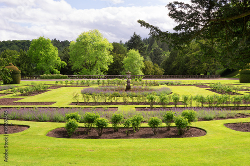 Drumlanrig Castle garden, Queensberry Estate, Dumfries and Galloway, Scotland, United Kingdom