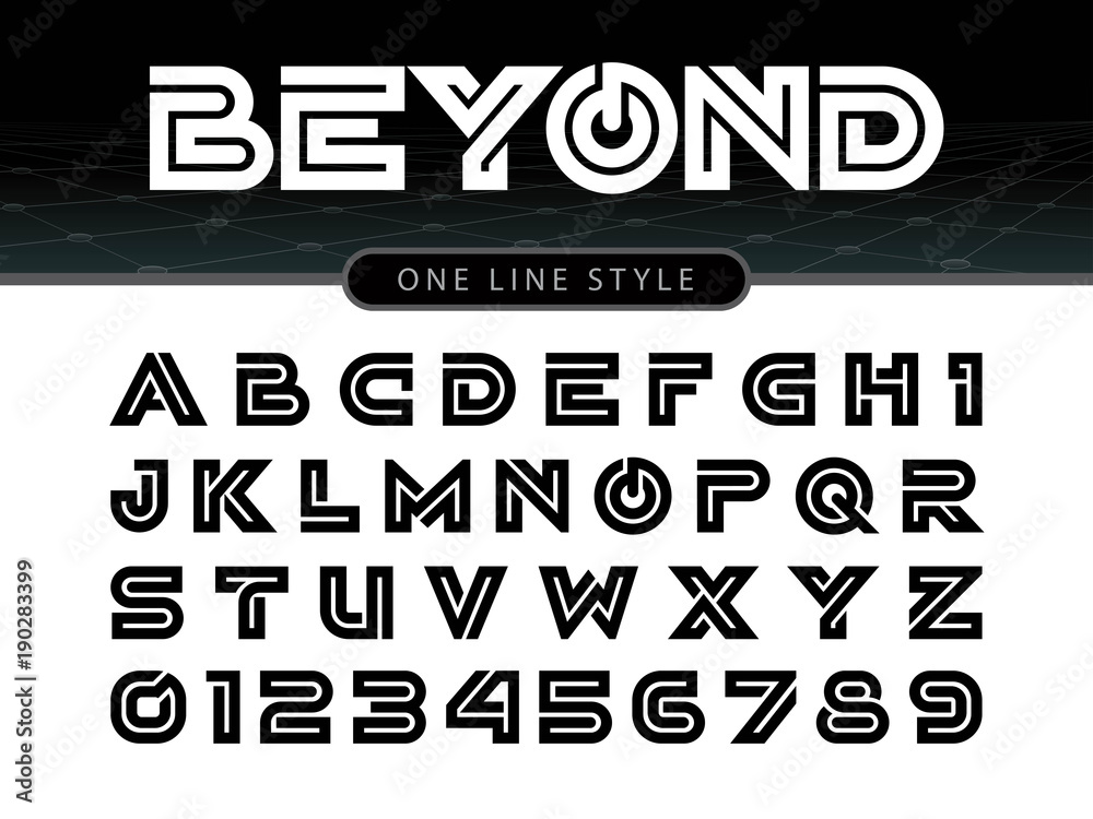 Vector of stylized rounded font and alphabet Vector of stylized rounded font and alphabet