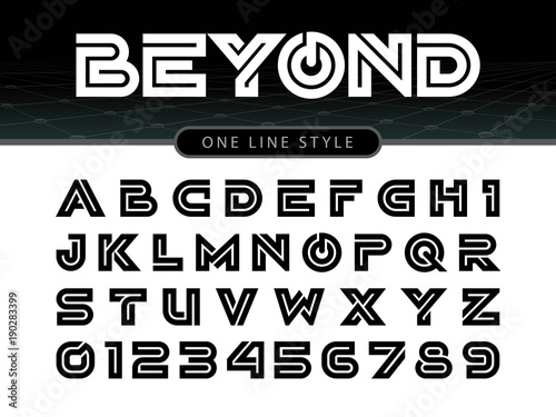 Wallpaper Mural Vector of stylized rounded font and alphabet Torontodigital.ca