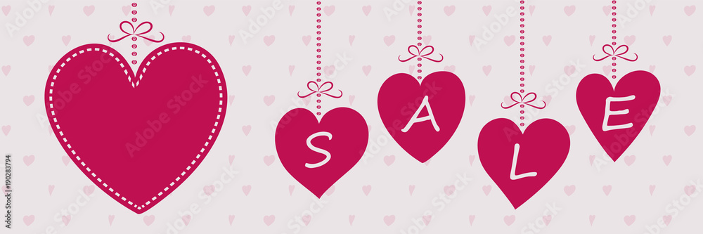 Concept of banner for a sale - layout with copyspace. Valentine's Day, Mother's Day and Women's Day. Concept of banner for a sale - layout with copyspace. Valentine's Day, Mother's Day and Women's Day.