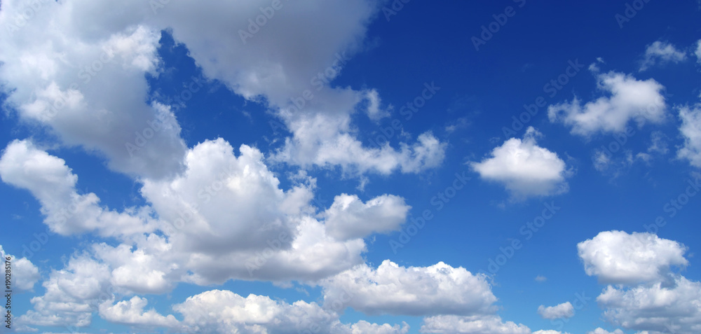 Blue sky clouds sun  - obrazy, fototapety, plakaty 