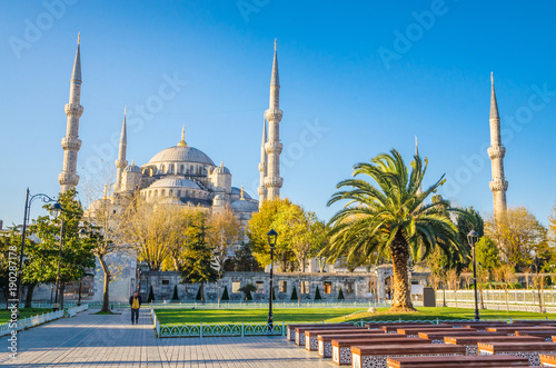 Canvas Print The Blue Mosque, (Sultanahmet Camii), Istanbul, Turkey.