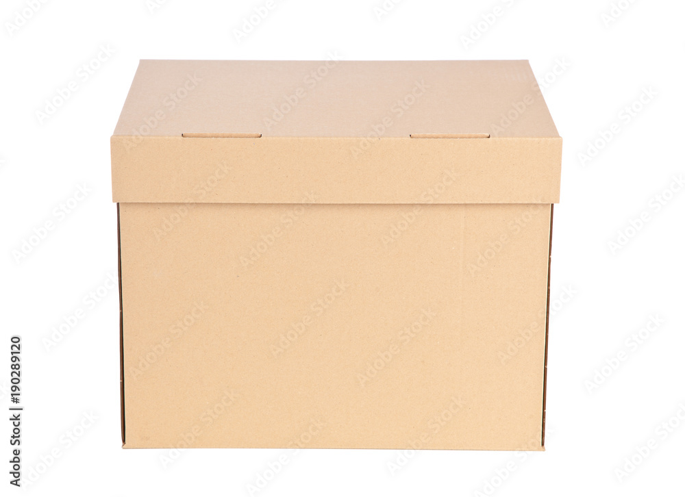 Cardboard box on white background Cardboard box on white background