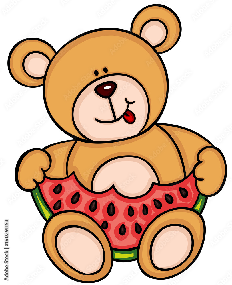 Teddy bear eating watermelon
Teddy bear eating watermelon