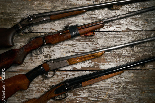 Fototapeta ollection of hunting rifles
