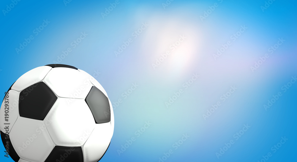 Fototapeta premium soccer football ball blue flood light creative sky 3d rendering