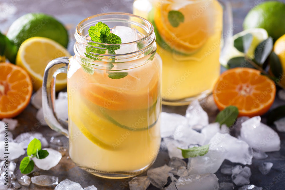 Citrus lemonade with oranges, lemons and limes Citrus lemonade with oranges, lemons and limes