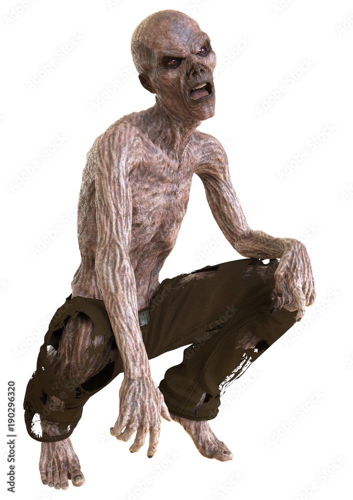 Zombie 3D illustration isolated on white background Zombie 3D illustration isolated on white background