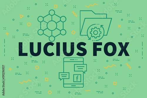 Φωτογραφία Conceptual business illustration with the words lucius fox