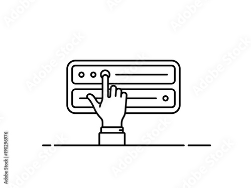 Deploy and cofigurate your server. Vector illustration.
