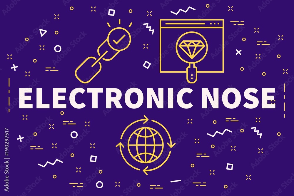 Conceptual business illustration with the words electronic nose