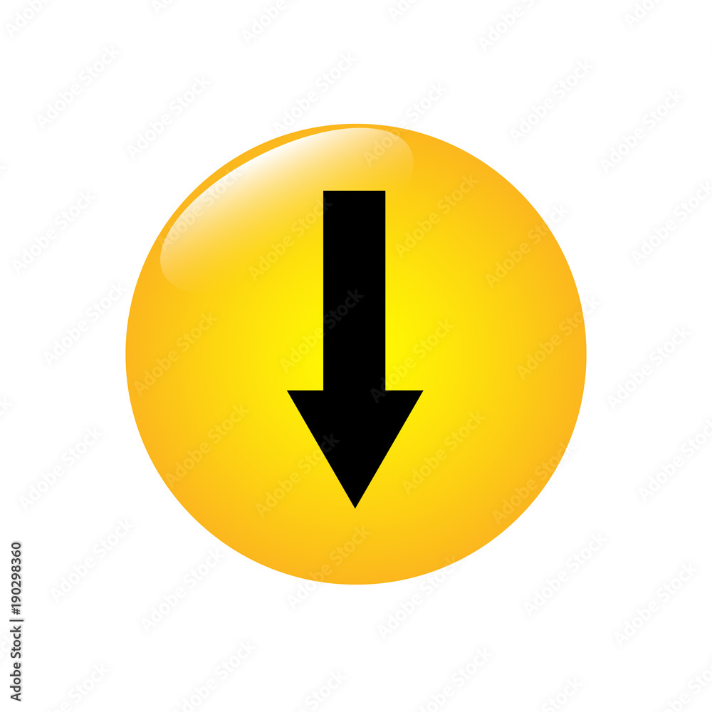 Arrow down icon black on a white background Arrow down icon black on a white background