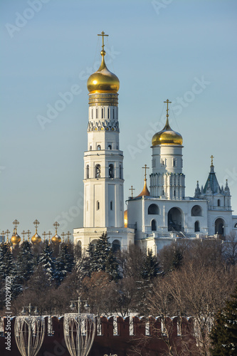 The Ivan the Great bell tower in the Moscow Kremlin.