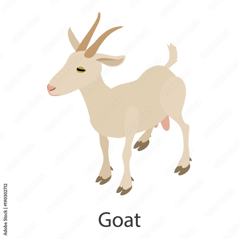 Goat icon, isometric style