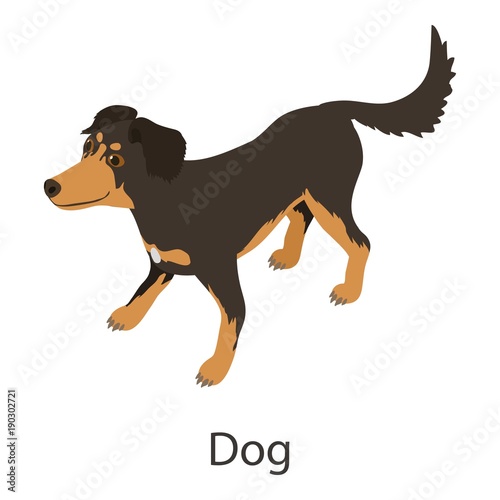 Dog icon  isometric style