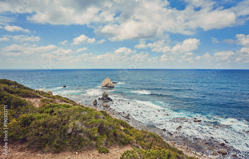 The rocky coast of the Akamas peninsula.