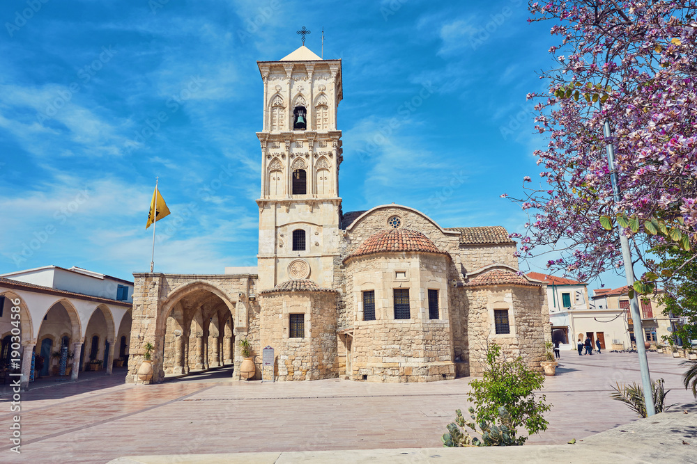 The fromt of the Church of Saint Lazarus, a late-9th century church in Larnaca