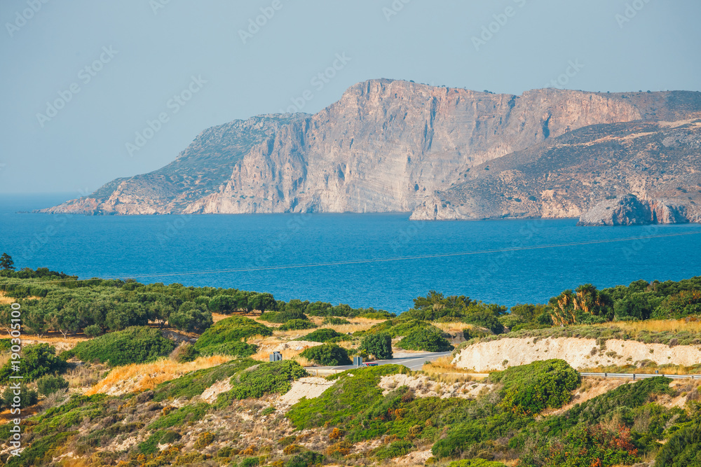 Rocky coast near Agios Nikolaos on Crete, Greece