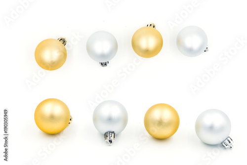 Pile of silver and gold xmas balls