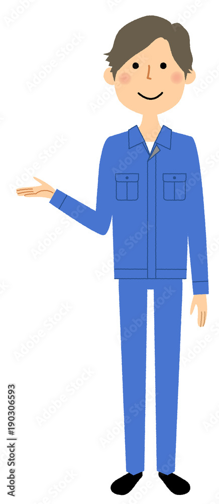 作業服の男性 説明 作業服の男性 説明