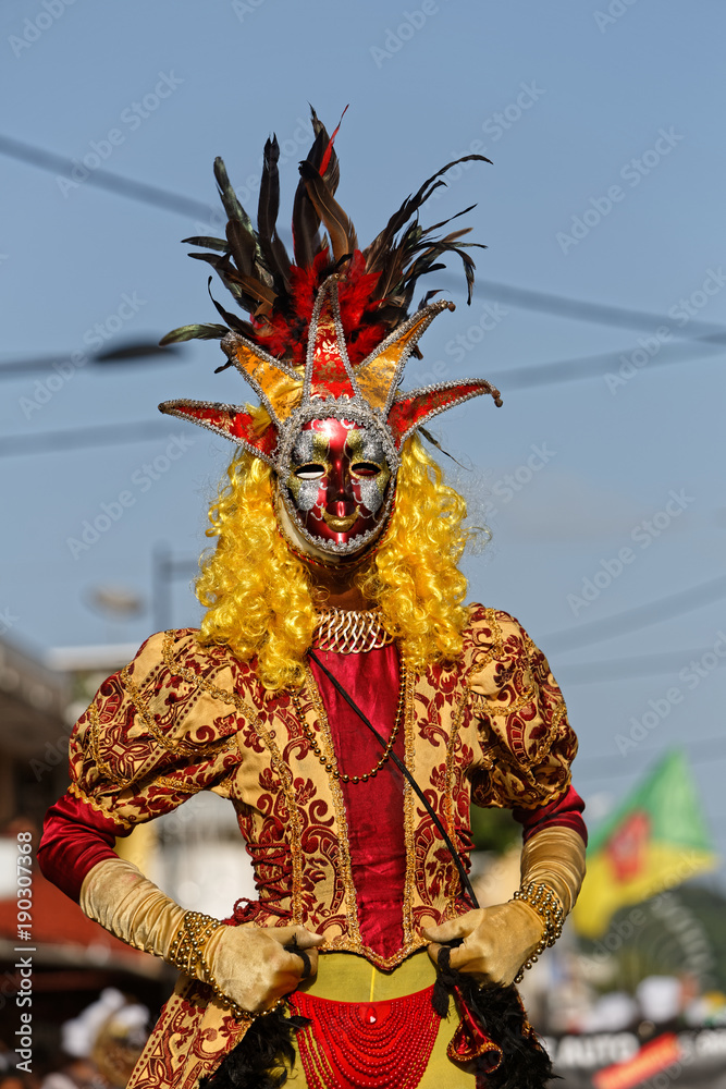 Damoiseau en belle tenue au carnaval de Cayenne en Guyane française