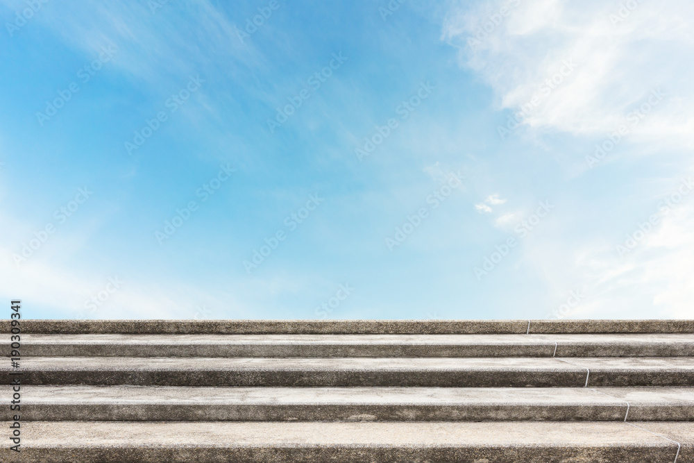 stone or old concrete stair with sky stone or old concrete stair with sky