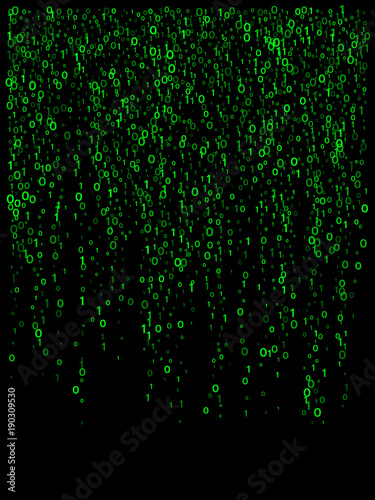 Binary circuit code big data texture vector. Futuristic computing devices, chips background. Global virus attack big data artificial intelligence. Hacker or coding concept, binary circuit stream © graficanto