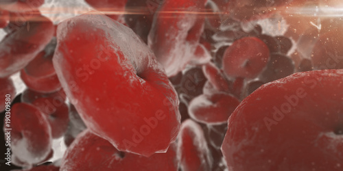 Red blood Cell carry nutrients and oxygen to cells and throught human body photo