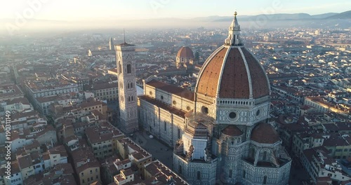 Aerial View of Florence, Italy at Sunset photo