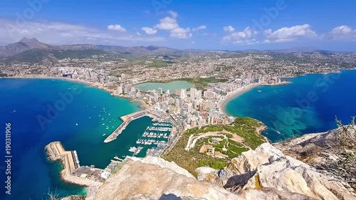 Calpe Spain day light mediterranean sea timelapse