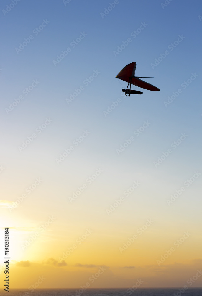 Hang Glider at Sunset