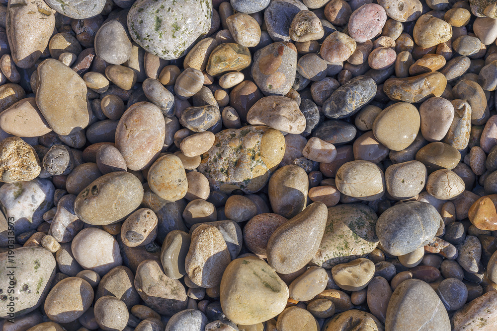 colored small sea pebbles on a rocky beach closeup colored small sea pebbles on a rocky beach closeup