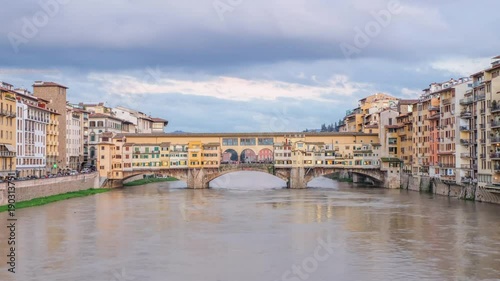4K Time-lapse of Ponte Vecchio at sunset, Florence, Tuscany