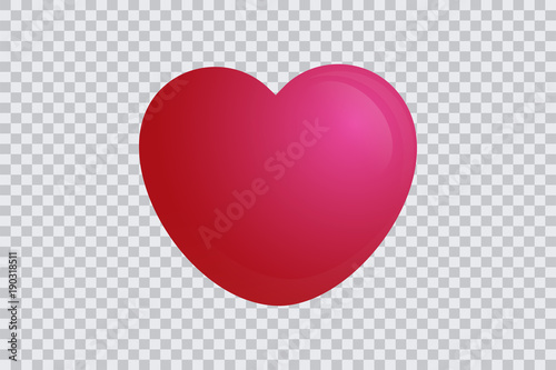Red Heart template isolated in transparent background  heart balloon template