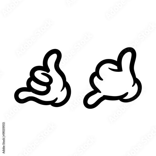 Cartoon Hang Loose Hand Gestures