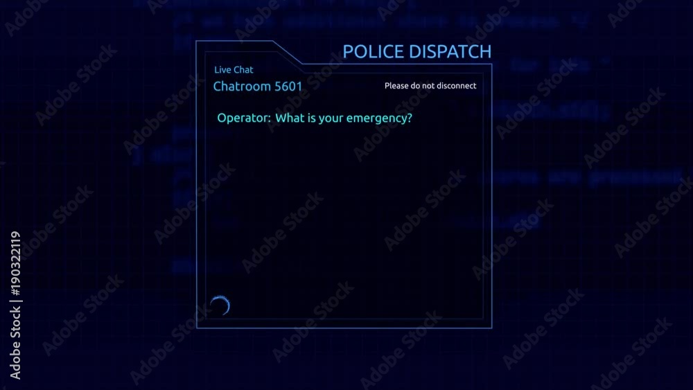Online Police Dispatch Chatroom Graphics - What is your Emergency? ALT