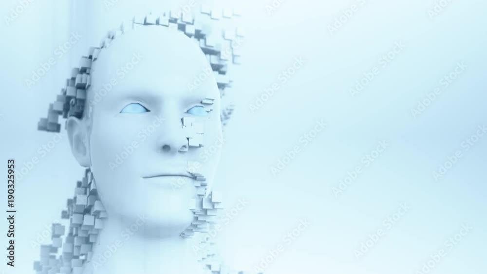 Closeup portrait of an Artificial Intelligence Closeup portrait of an Artificial Intelligence