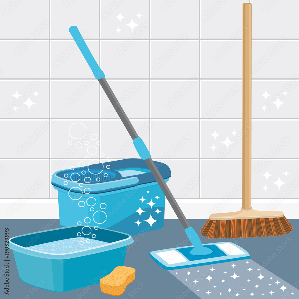 House cleaning service vector illustration.