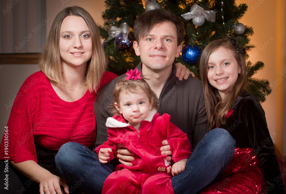 Christmas Concept, Close-up Portrait of Happy family Christmas Concept, Close-up Portrait of Happy family