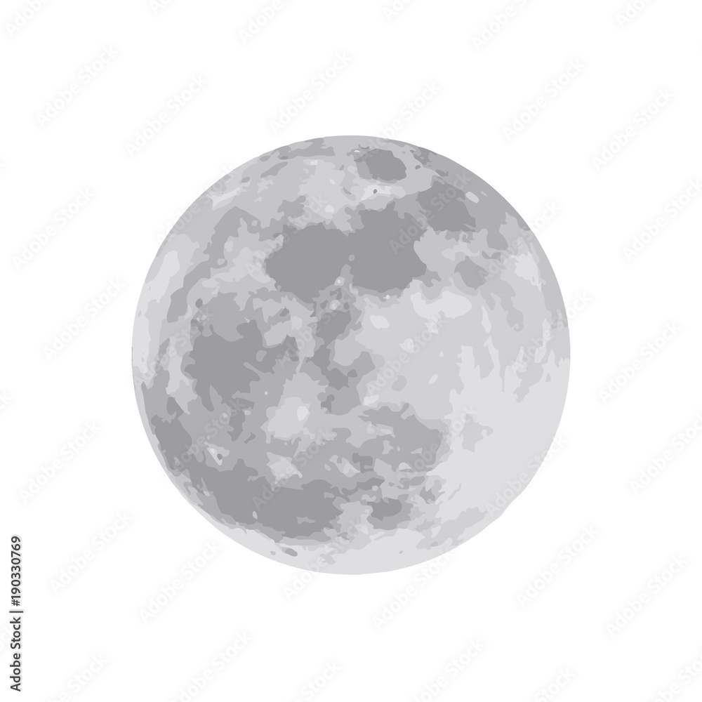 Naklejka premium The moon isolated on white background. Vector illustration. EPS 10